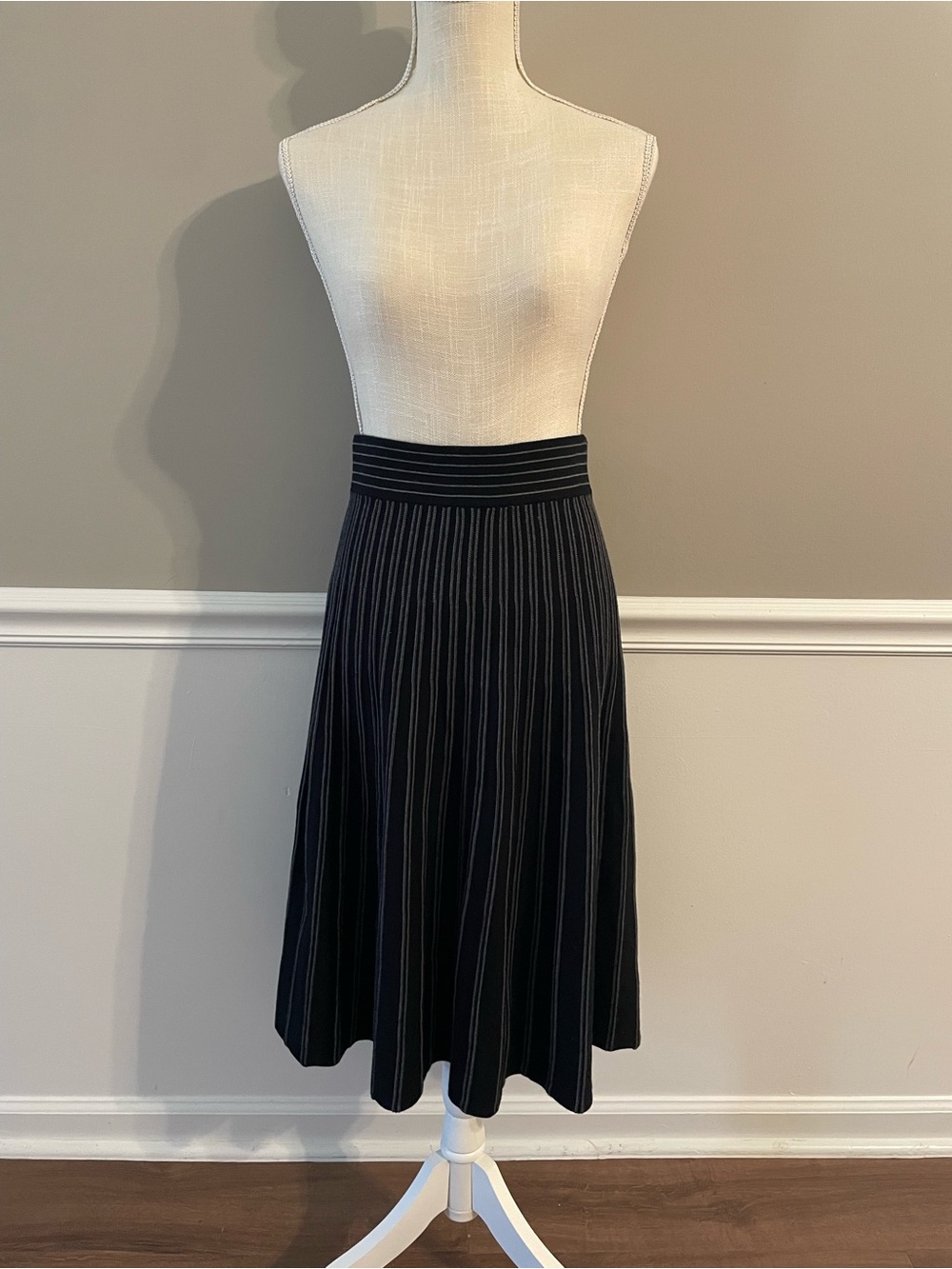 Max Studio Striped Midi Skirt | Size Large